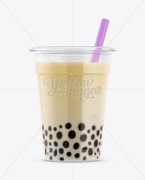 Original Bubble Tea Cup Mockup in Cup & Bowl Mockups on Yellow Images