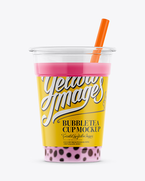 Download Free Mockups Strawberry Bubble Tea Cup Mockup Object ...