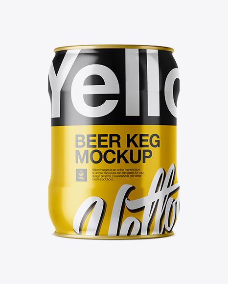 5L Beer Keg PSD Mockup Back View Eye-Level Shot