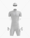 Men’s Full Cycling Kit Mockup (Front View) in Apparel Mockups on Yellow