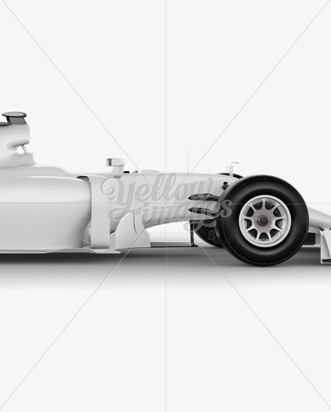 Download Formula One Car Mockup Right Side View in Vehicle Mockups on Yellow Images Object Mockups