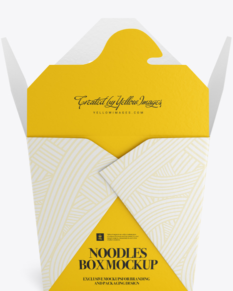 Download Opened Noodles Box Mockup in Box Mockups on Yellow Images Object Mockups