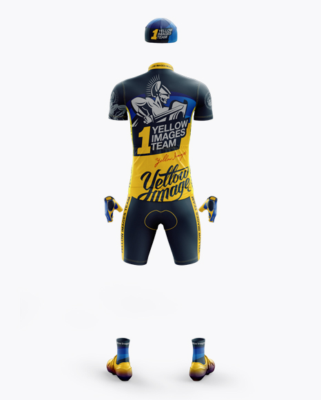 Download Men's Full Cycling Kit Mockup (Back View) in Apparel ...