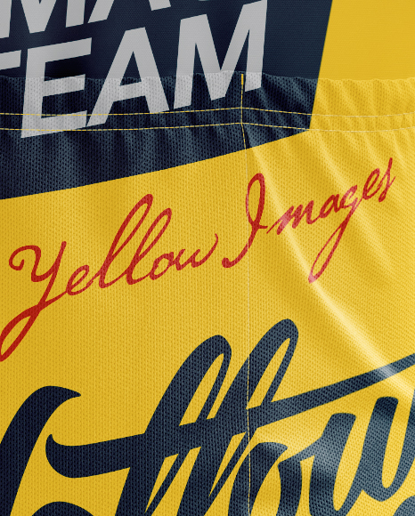 Men’s Full Cycling Kit Mockup (Back View) in Apparel Mockups on Yellow
