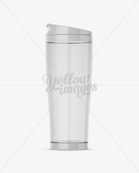Clear Plastic Thermo Cup Mockup in Object Mockups on Yellow Images