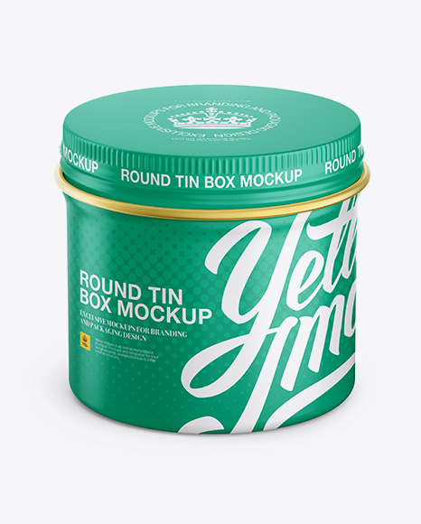 Download Matte Round Tin Box Mockup - High-Angle Shot Packaging ...