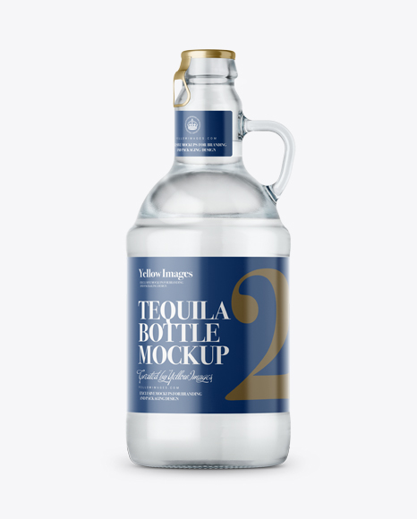 Clear Glass Bottle With Handle Psd Mockup Mockups Meaning