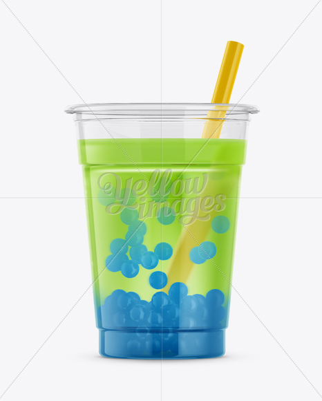 Download Cup With Matcha Bubble Tea Mockup in Cup & Bowl Mockups on Yellow Images Object Mockups