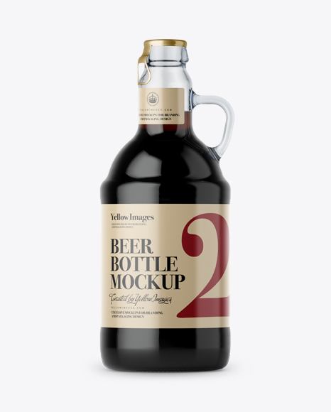 Download Download Clear Glass Dark Beer Bottle W Handle Mockup Object Mockups Premium And Free Psd Mockup Templates PSD Mockup Templates