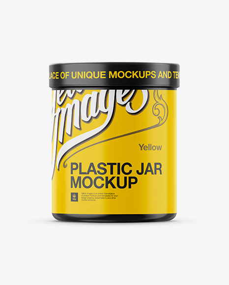 Download Free Cylindrical Plastic Jar Psd Mockup Eye Level Shot PSD Mockup Template