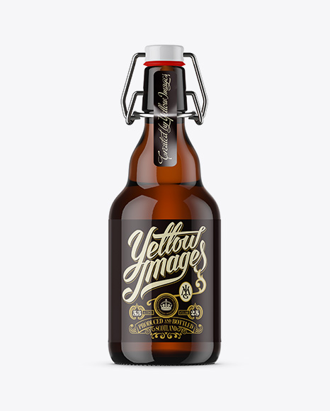 Download 330ml Amber Glass Beugel Bottle Mockup Object Mockups
