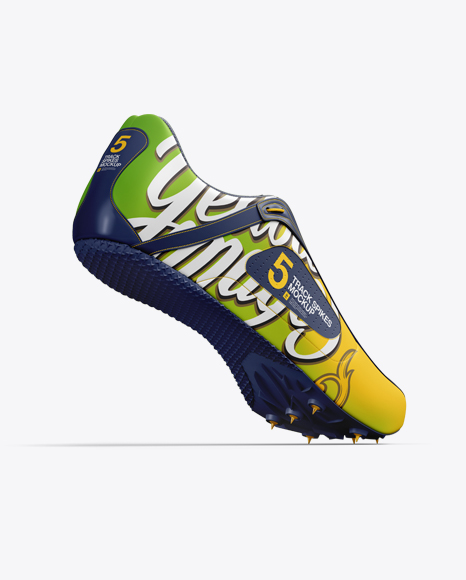 Track Spikes PSD Mockup Halfside Back View