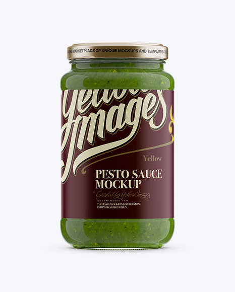 Pesto Sauce Jar PSD Mockup