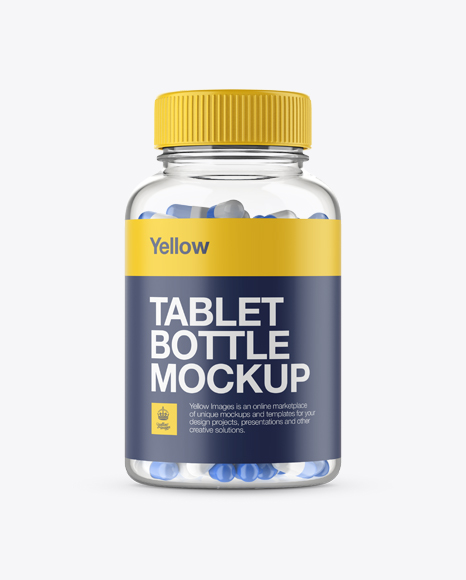 Download Clear Bottle With Capsules Mockup Packaging Mockups Psd Mockups In Affinity PSD Mockup Templates