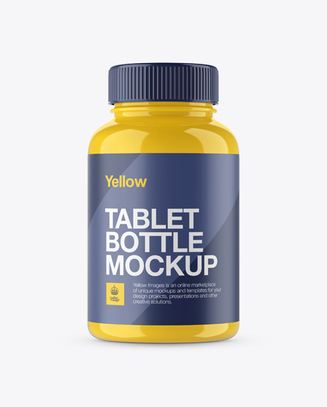 Download Glossy Pill Bottle Mockup in Bottle Mockups on Yellow Images Object Mockups