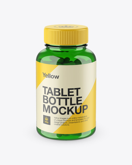 Download Green Bottle With Capsules Mockup High Angle Shot Download All Psd Free Mockup