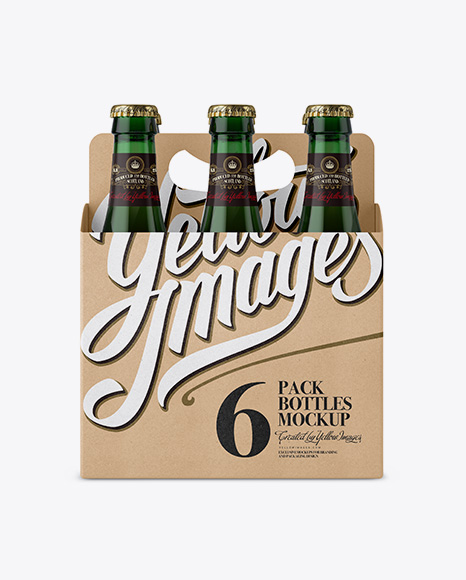 Download Download Kraft Paper 6 Pack Green Glass Bottle Carrier Mockup Front View Object Mockups Free Best Mockup Templates Psd Designs Yellowimages Mockups