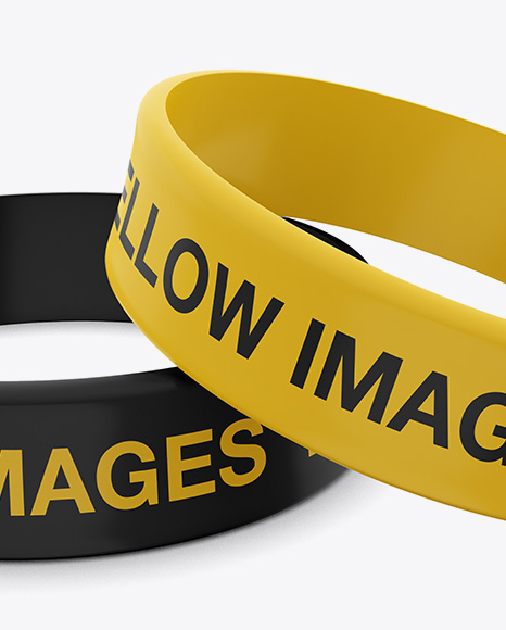 Download Thick Silicone Wristbands Mockup in Apparel Mockups on Yellow Images Object Mockups