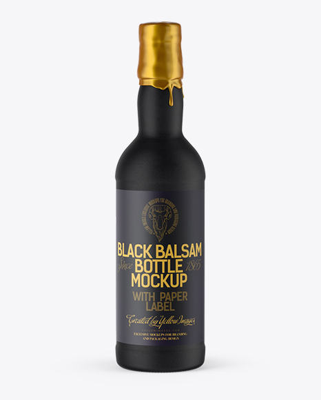 Black Ceramic Bottle With Golden Wax Top Mockup in Bottle Mockups on