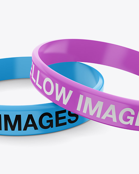 Download Glossy Silicone Wristbands Mockup in Apparel Mockups on ...