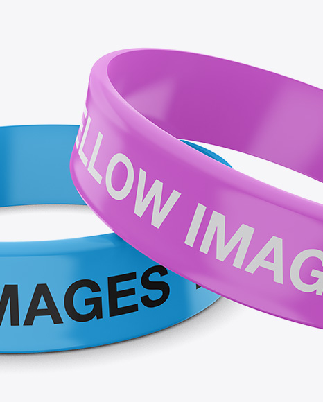 Download Thick Glossy Silicone Wristbands Mockup in Apparel Mockups on Yellow Images Object Mockups