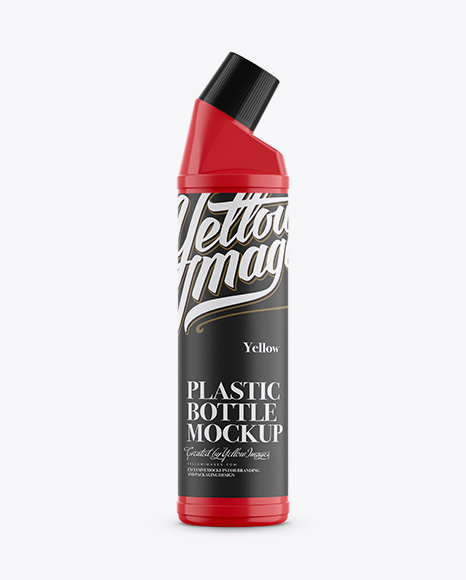 Plastic Bottle With Glossy Finish PSD Mockup