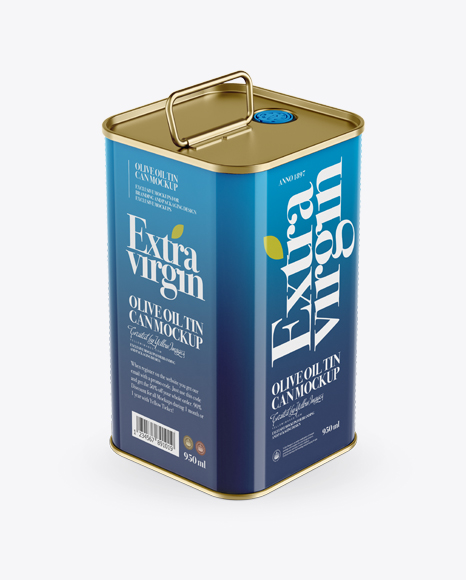 Download Olive Oil Tin Can W Handle Mockup Halfside View Packaging Mockups Free Mockups And Templates PSD Mockup Templates