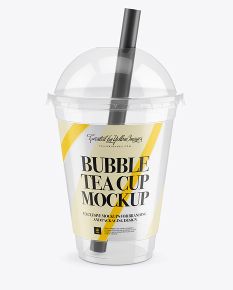 Download Empty Bubble Tea Cup Mockup High Angle View Packaging Mockups Free Mockups Psd File Photo