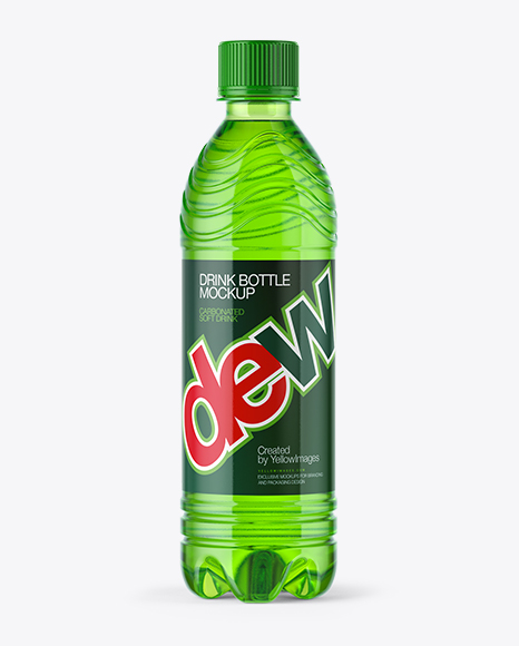 Download Psd Mockup Bottle Carbonated Soft Drink Dew Green Bottle Plastic Green Bottle Water Label Design