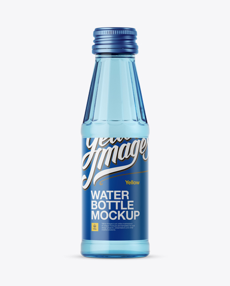 Free 100ml Blue Glass Water Bottle Mockup