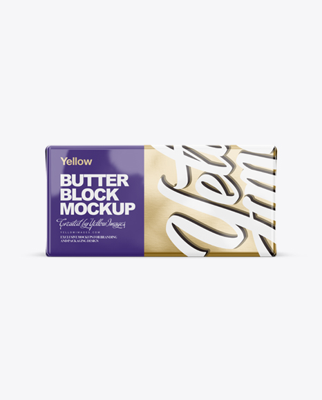 250g Butter Block In Metallic Foil Wrap Mockup Front Top Side Views Packaging Mockups Technology Mockups Free Download
