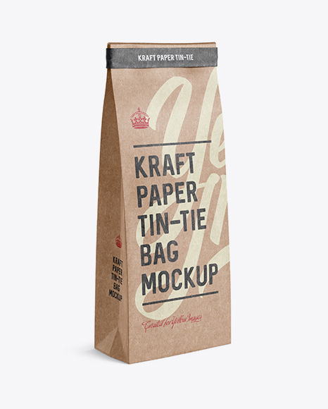 Download Kraft Paper Bag with a Kraft Paper Tin-Tie PSD Mockup ...