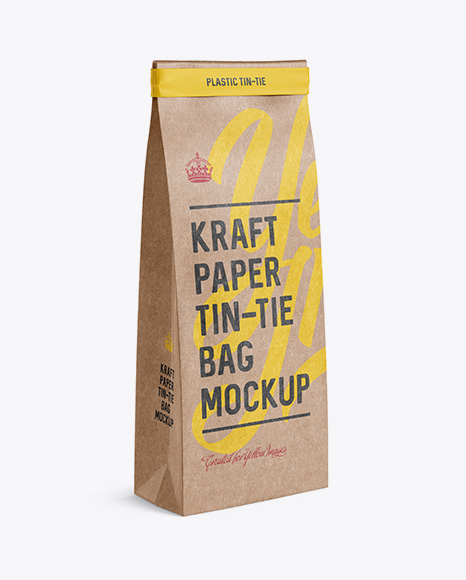 Download Kraft Paper Bag W A Plastic Tin Tie Mockup Halfside View Packaging Mockups Mockups Meaning In Urdu PSD Mockup Templates