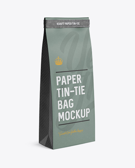 Download Paper Bag W A Kraft Paper Tin Tie Mockup Halfside View Packaging Mockups Mockups Meaning In Hindi PSD Mockup Templates