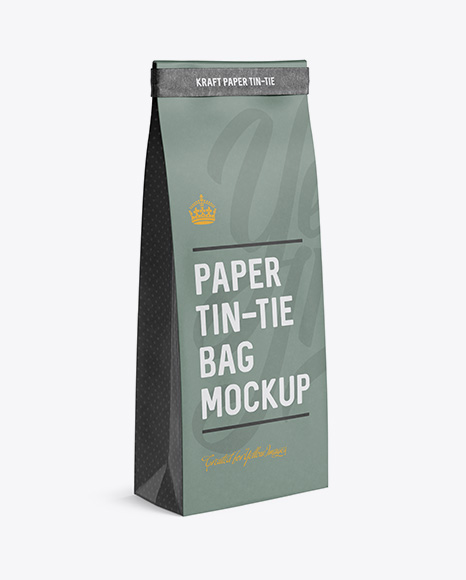 Download Download Paper Bag W A Kraft Paper Tin Tie Mockup Halfside View Object Mockups Premium And Free Psd Mockup Templates PSD Mockup Templates