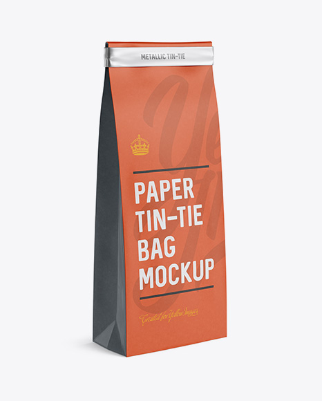 Download Download Paper Bag W A Metallic Tin Tie Mockup Halfside View Object Mockups Free Download Psd Icons Or Vectors Of Logo Mockups PSD Mockup Templates