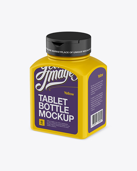 Download Download Psd Mockup Bottle Capsules Gainer Half Turned Halfside Healthcare High Angle High Angle Shot Medicine Yellowimages Mockups
