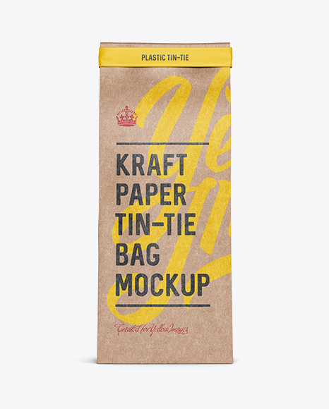 Download Download Kraft Paper Bag W A Plastic Tin Tie Mockup Front View Object Mockups Download Premium And High Quality Psd Files Free PSD Mockup Templates