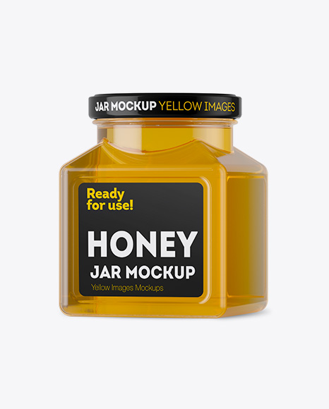 Download Glass Pure Honey Jar Mockup Halfside View Packaging Mockups Premium And Free Mockup Templates Download PSD Mockup Templates