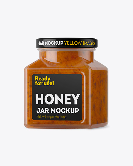 Download Download Psd Mockup Canned Food Cream Creamed Creamed Honey Exclusive Mockup Glass Glass Jar Half Turned PSD Mockup Templates