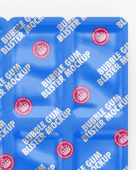 Download Chewing Gum Blister Package Mockup - Top View in Packaging Mockups on Yellow Images Object Mockups