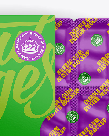 Download Chewing Gum in Blister Package Mockup - Bottom in Box ...