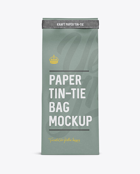 Download Free Mockups Paper Bag w/ a Kraft Paper Tin-Tie Mockup ...