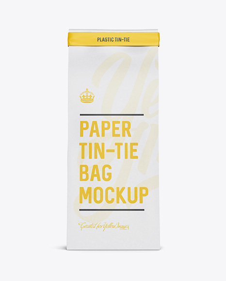 Download Paper Bag With A Plastic Tin Tie Psd Mockup Front View Brochure Mock Up Psd File Yellowimages Mockups