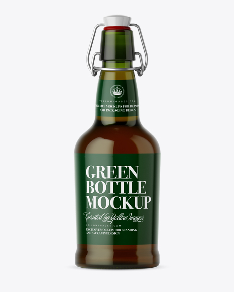 Download Download Green Glass Beugle Bottle W Beer Mockup Front View Object Mockups 3d Logo Mockups Free Download PSD Mockup Templates