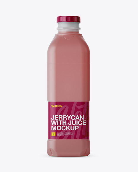 Plastic Red Juice Jug PSD Mockup Front and Back Views