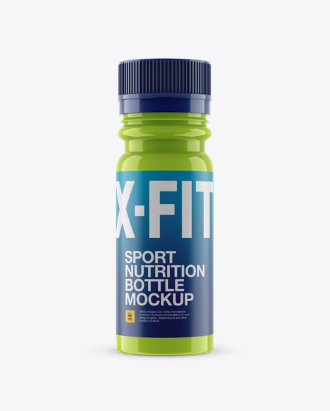 Download Gloss Plastic Sport Nutrition Bottle Mockup - Front View - Free Download Mockups