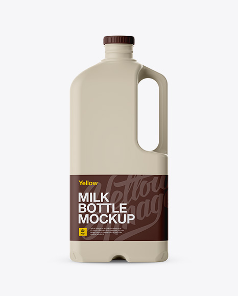 2L Matt Plastic Milk Jug Mockup - Side View