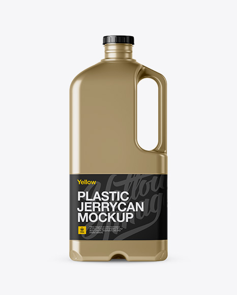 2L Metallic Milk Jug Mockup - Side View