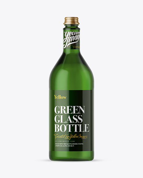 Download 1L Green Glass Bottle Mockup - Black Psd Square Book ...